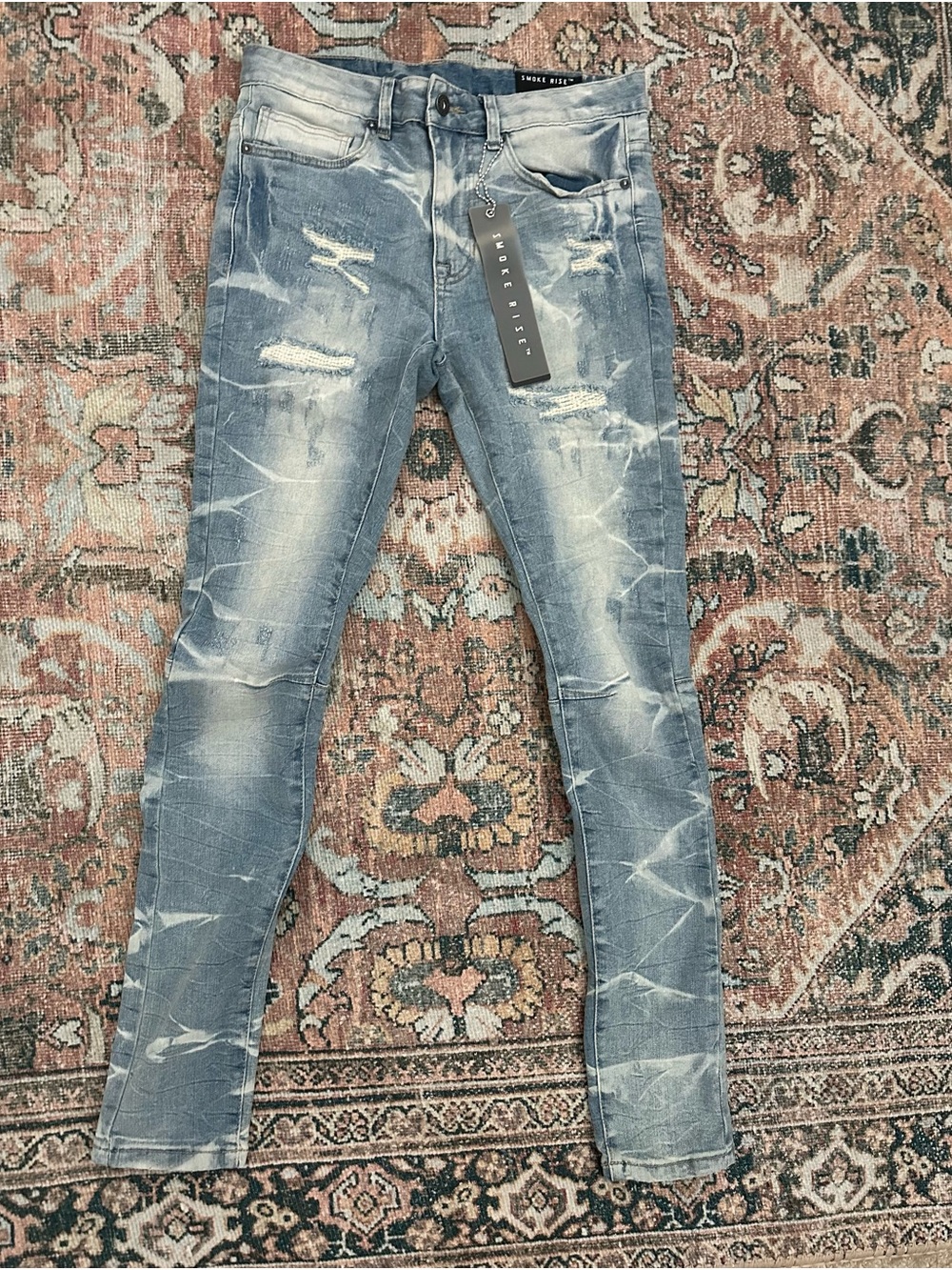 Smoke Rise Light Wash Distressed Skinny Jeans